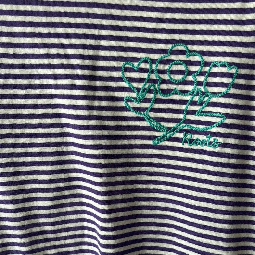 Roots Kids Casual Striped Dress - Purple and White